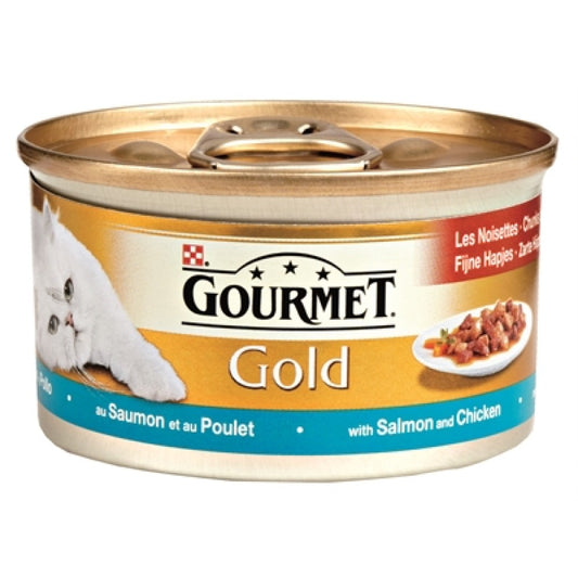 Gourmet Gold Fijne Hapjes Zalm / Kip (24X85 GR)