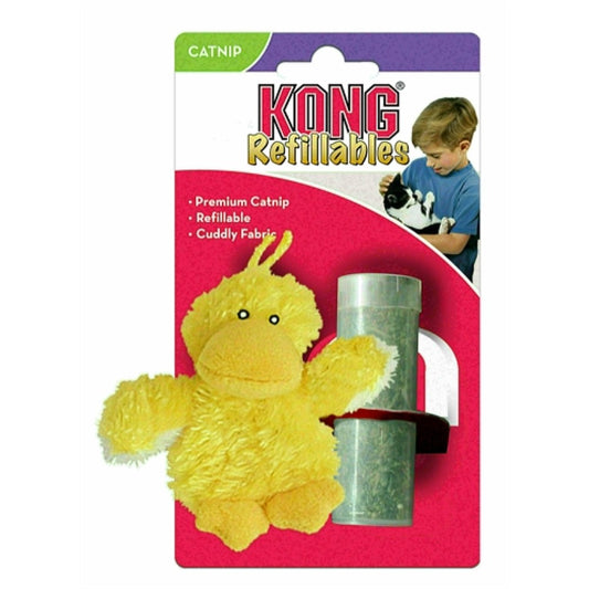 Kong Kat Pluche Eend Geel Catnip (9X5X5,5 CM)